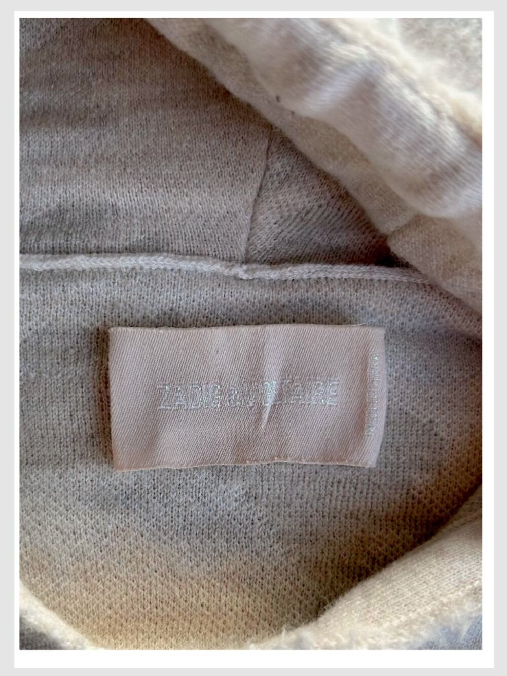 Zadig & Voltaire Camo Hoodie Beige Pullover Front Pocket M - Picture 9 of 10